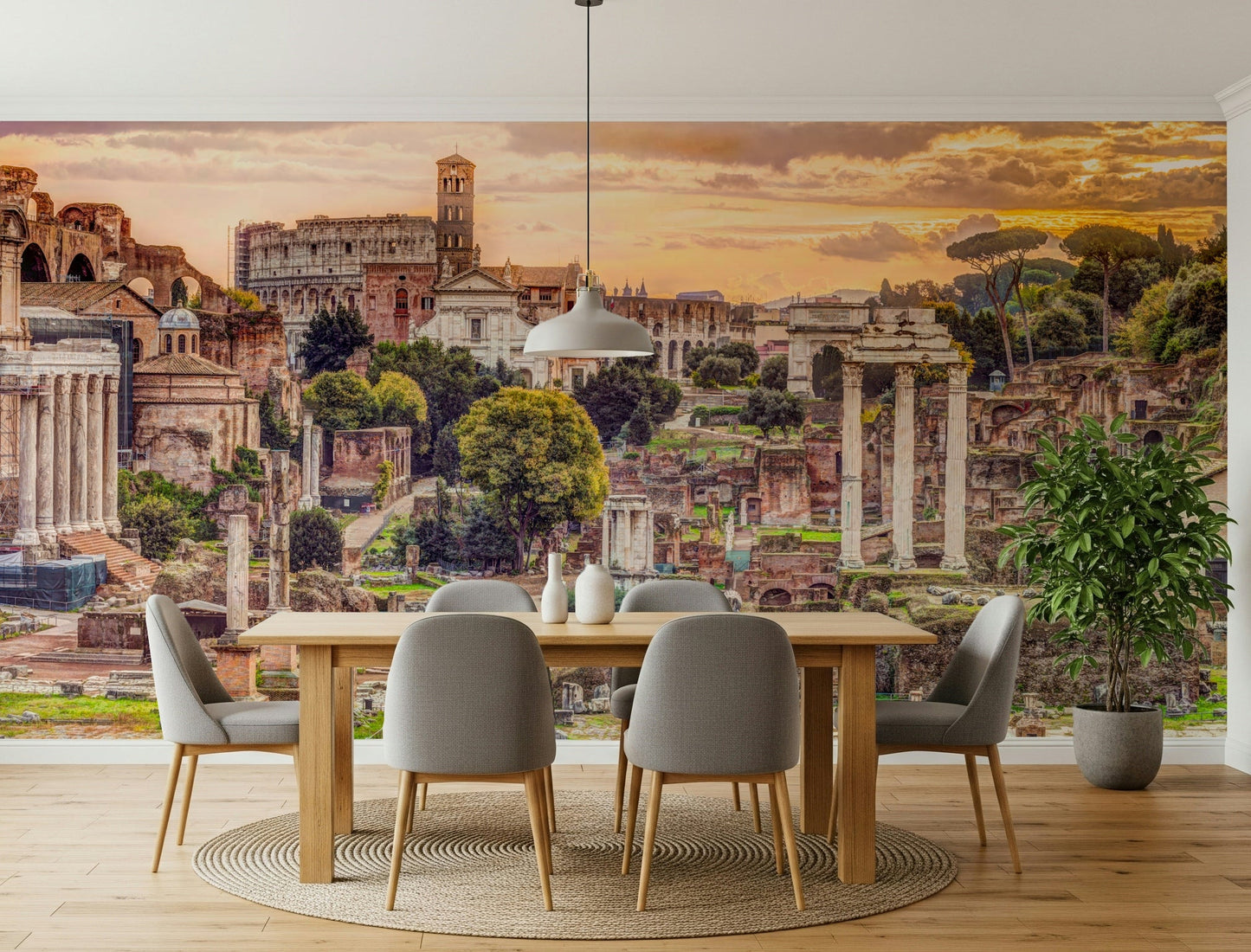 Ancient architecture wallpaper for a professional office feature wall.