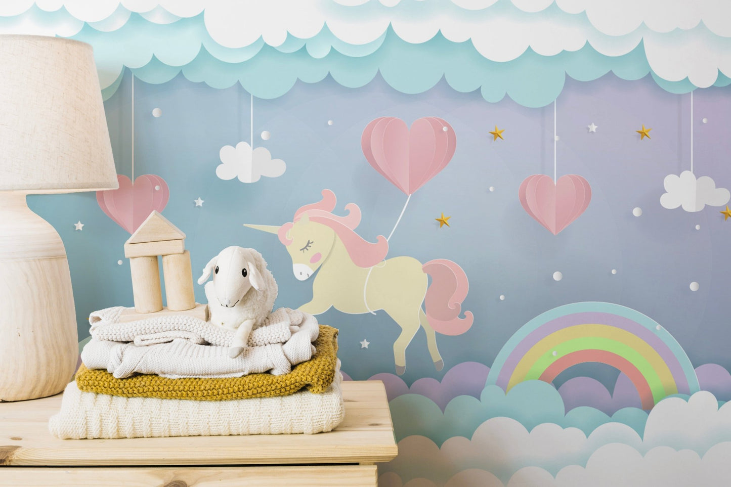 Running Unicorn with Clouds Wallpaper - Giffywalls