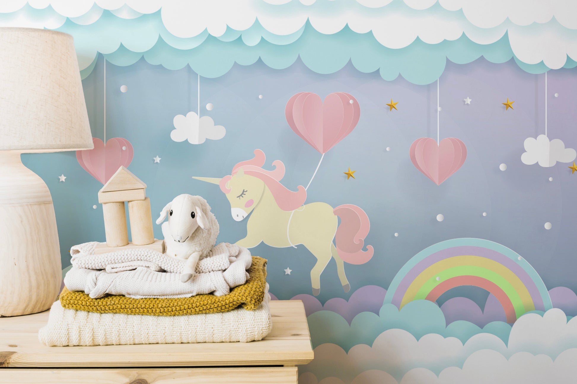 Running Unicorn with Clouds Wallpaper - Giffywalls