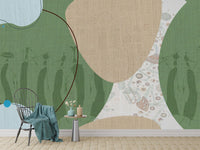 Earthy tones tribal pattern wallpaper D268
