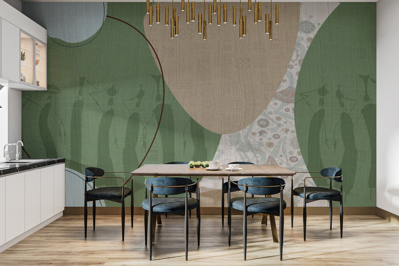 Rustic abstract tribal wallpaper design
