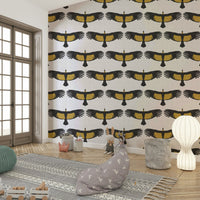 White bird wallpaper mural
