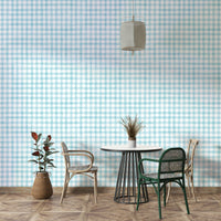 Watercolor checkered pattern with soft baby blue
