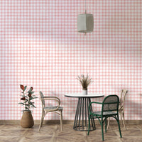 Hand-painted gingham design for cozy interiors
