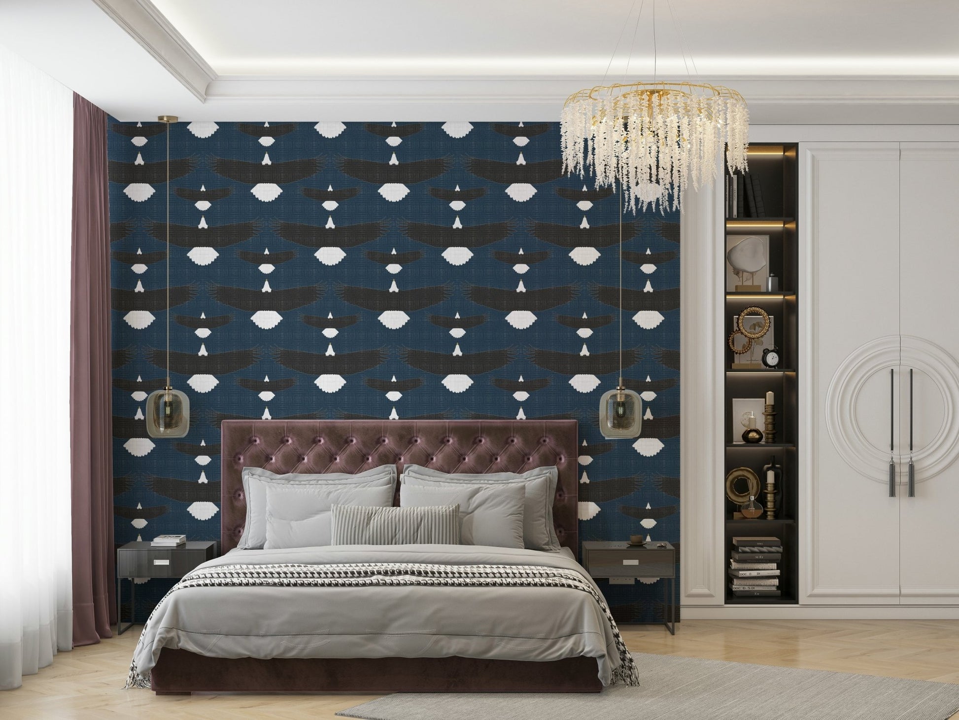 Blue eagle mural wallpaper

