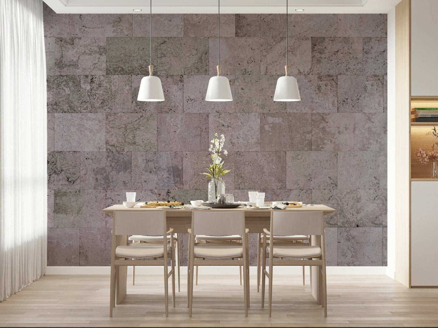 Close-up of Rustic Block wallpaper texture.