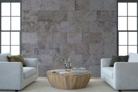 Dining room featuring Rustic Block Wall Mural.