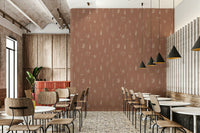 Delicate white wildflowers on Rustic Bloom Sketch Wallpaper print.