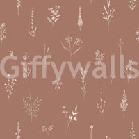 Contemporary room styled with the Rustic Bloom Sketch Wallpaper.