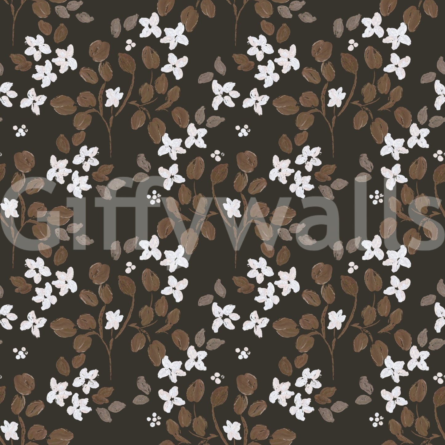 Subtle spacing keeps oil painted flowers Wallpaper light despite the darker ground, GD8806