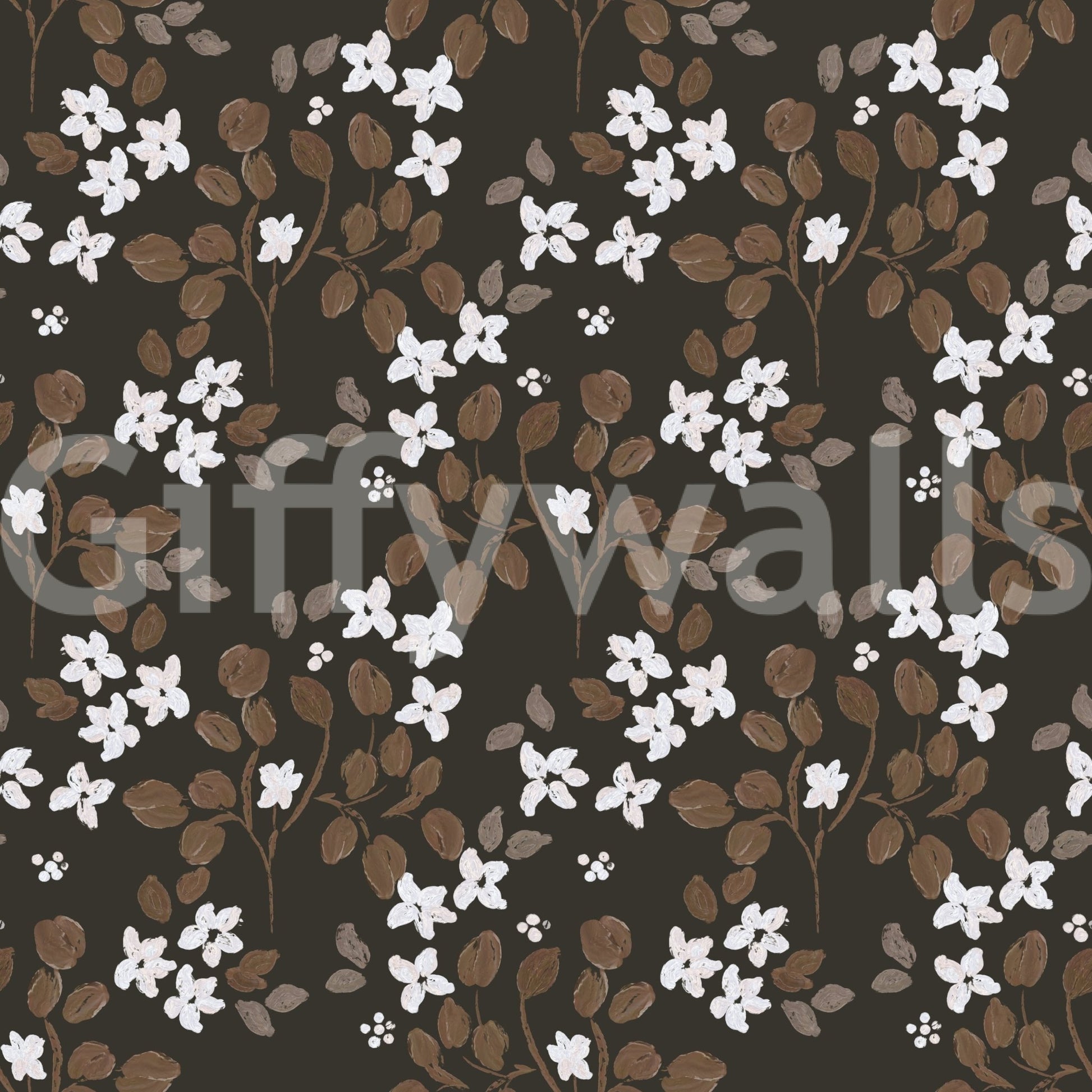 Subtle spacing keeps oil painted flowers Wallpaper light despite the darker ground, GD8806