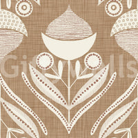 Rustic Bloom Wallpaper with an abstract, antique flower design.