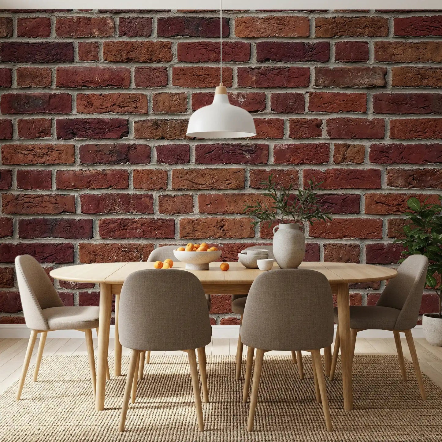 Worn brick detailing across Rustic Brick Texture Wall Mural surface
