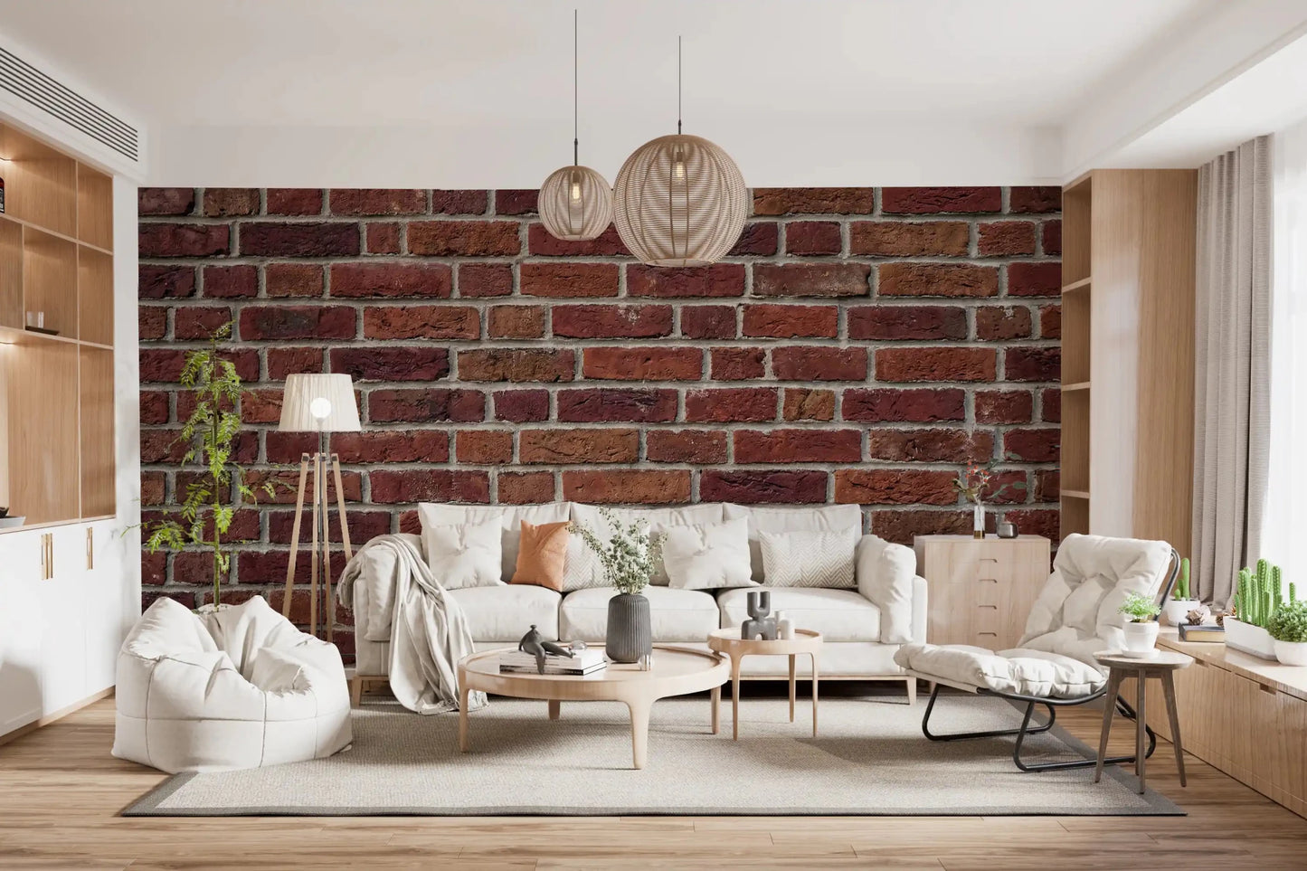 Classic brick-look finish in Rustic Brick Texture Wall Mural pattern