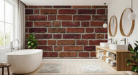 Raw red masonry style shown in Rustic Brick Texture Wall Mural