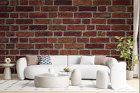 Hallway styled with Rustic Brick Texture Wall Mural and classic mortar lines