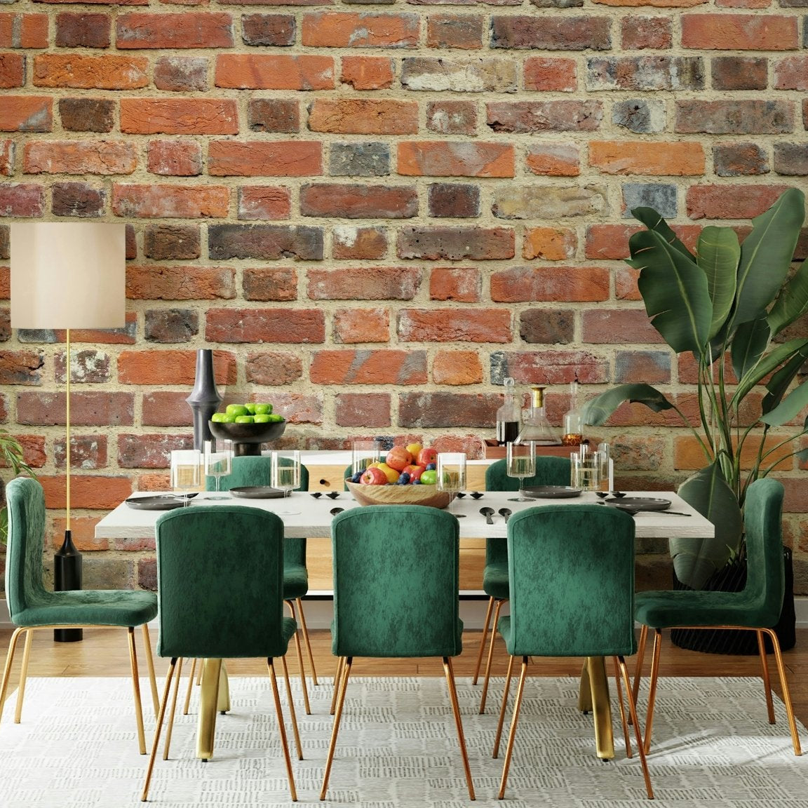 Brick wall mural for a rustic industrial look, GD1852
