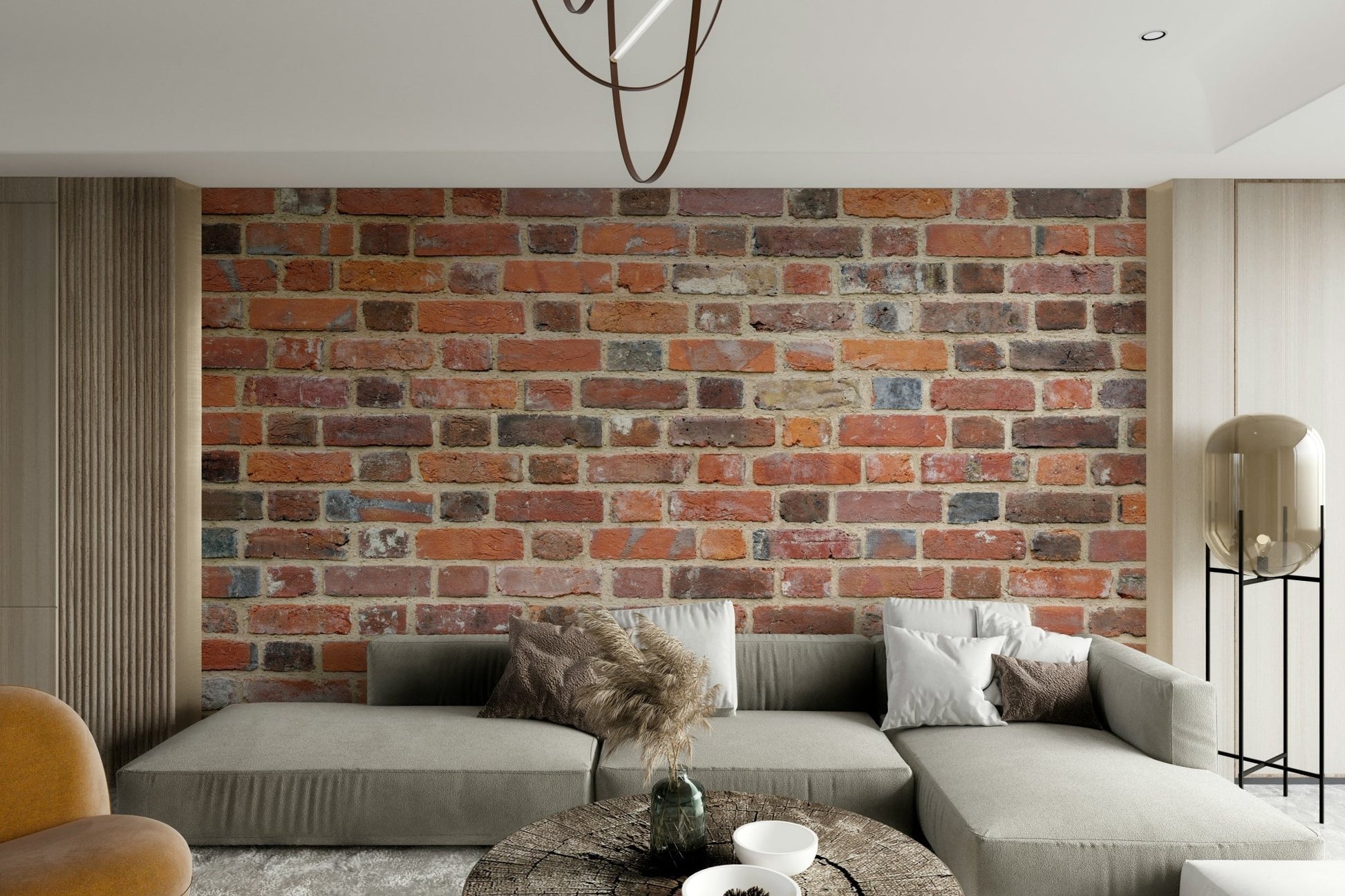 Realistic rustic brick wall mural for modern rooms, GD1852