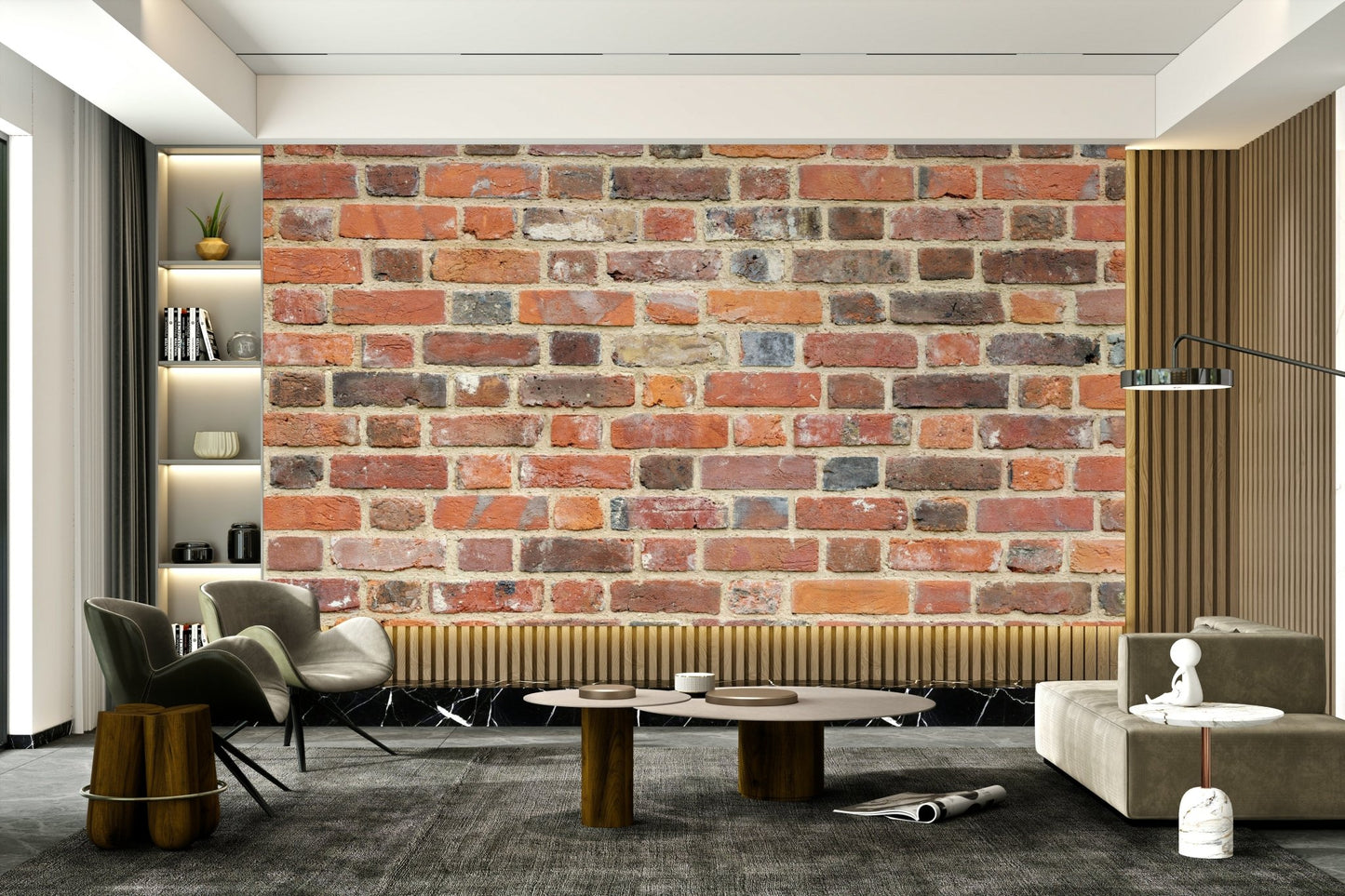 Rustic brick wallpaper mural for contemporary style, GD1852