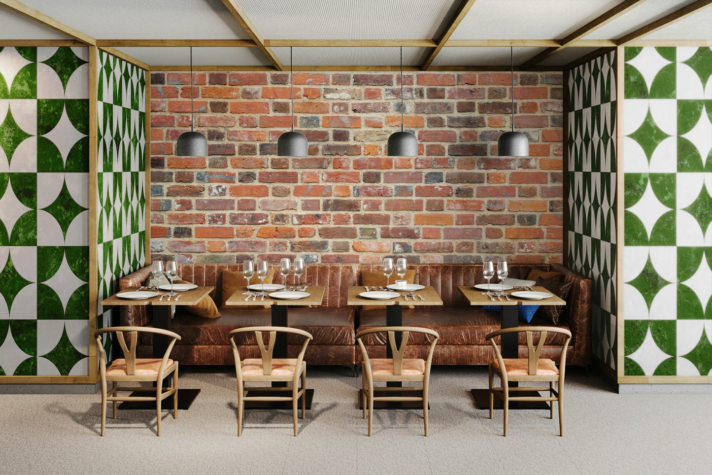 Rustic brick wall mural for home interiors, GD1852