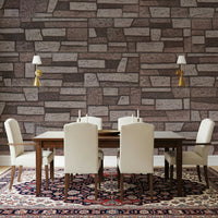 Entryway design featuring the Rustic Brickwork Charm Wall Mural.