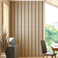 Earthy striped wallpaper for cozy interiors

