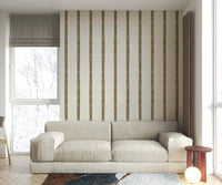 Vertical brown stripes wallpaper with rustic charm

