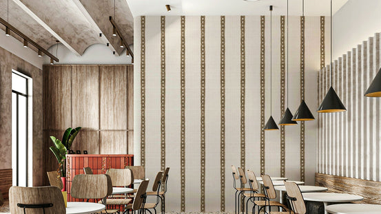 Rustic Brown Stripes Wallpaper with natural tones, GD934