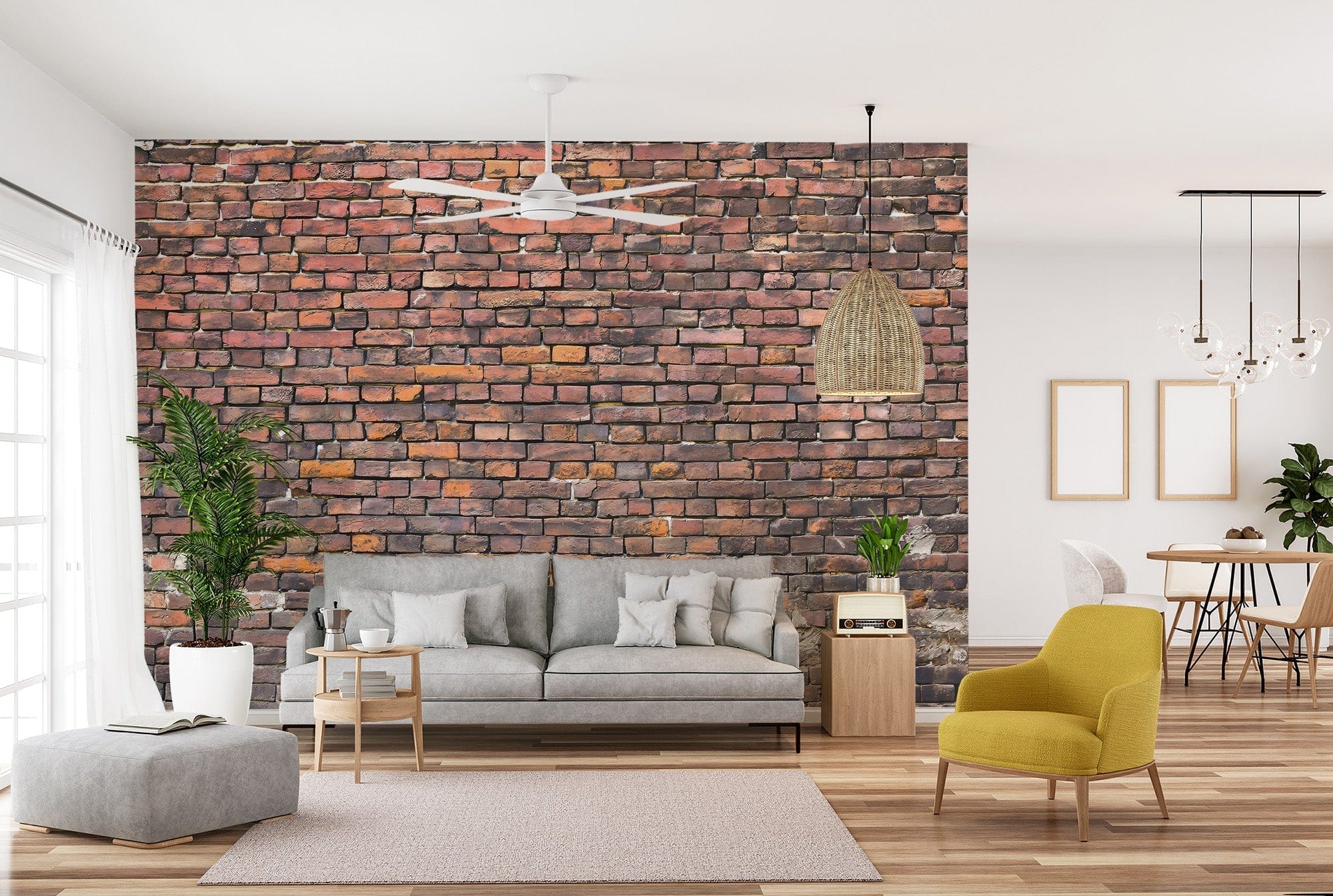 Rustic Charm Brick Wallpaper Mural, C299