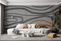 Textured grey and rust wallpaper