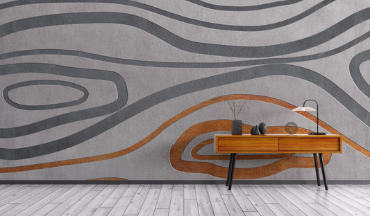 Rustic contour lines abstract wallpaper
