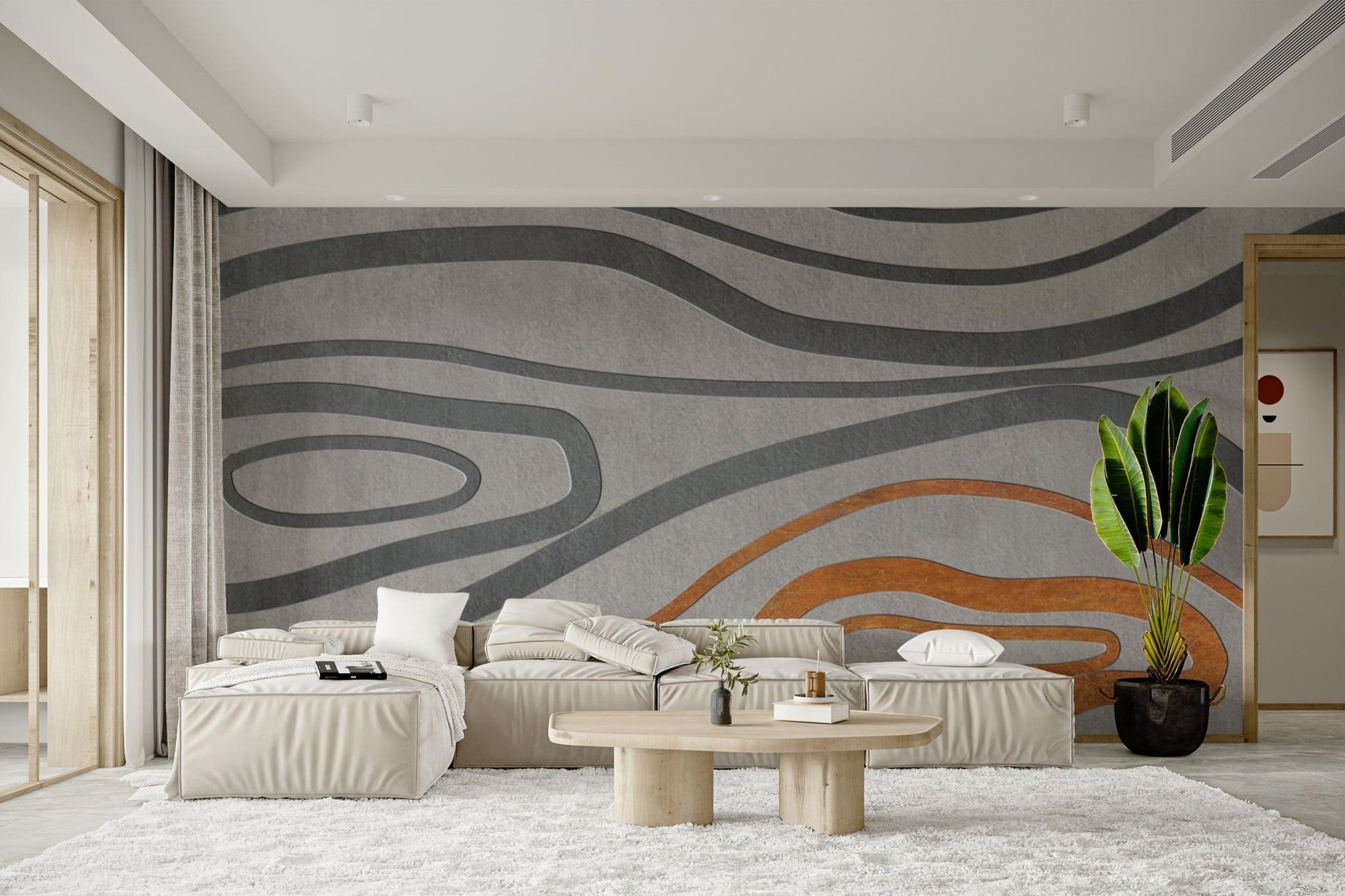 Rust accented abstract wall décor
