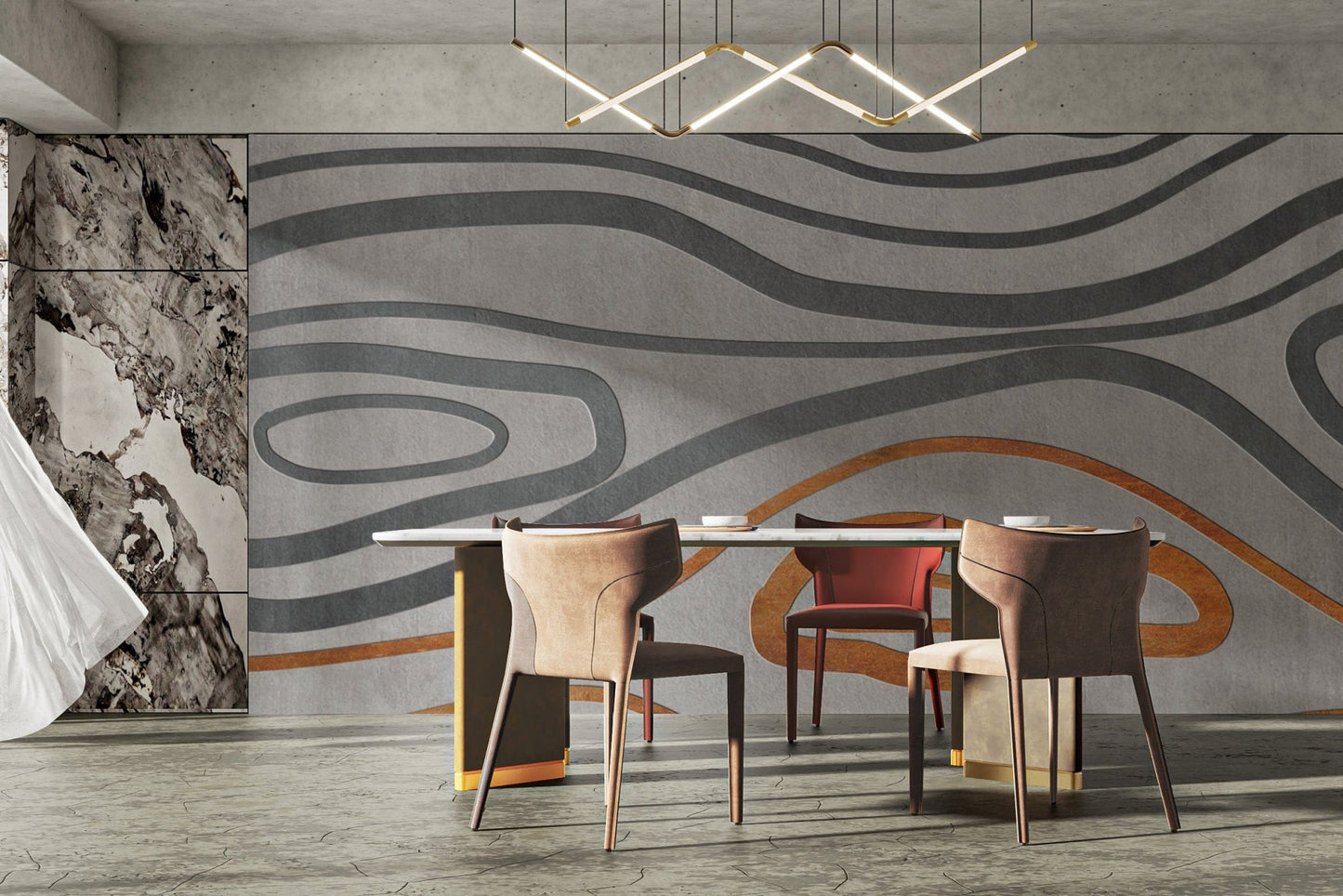 Modern contour line wall design
