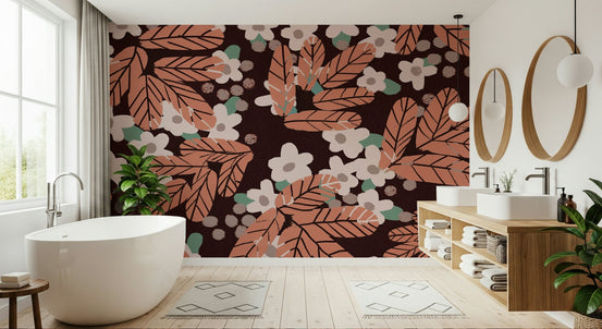 A beautiful rustic daisy field wallpaper mural for a modern home., GD5261