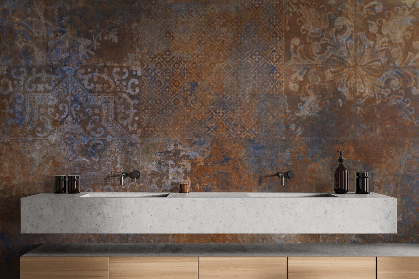 "Faded distressed wallpaper for vintage walls" D241
