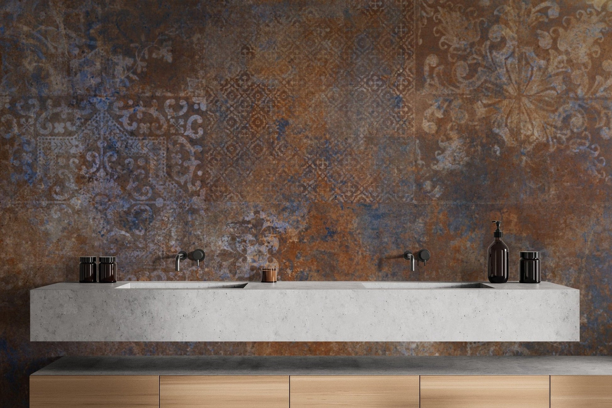 "Faded distressed wallpaper for vintage walls" D241
