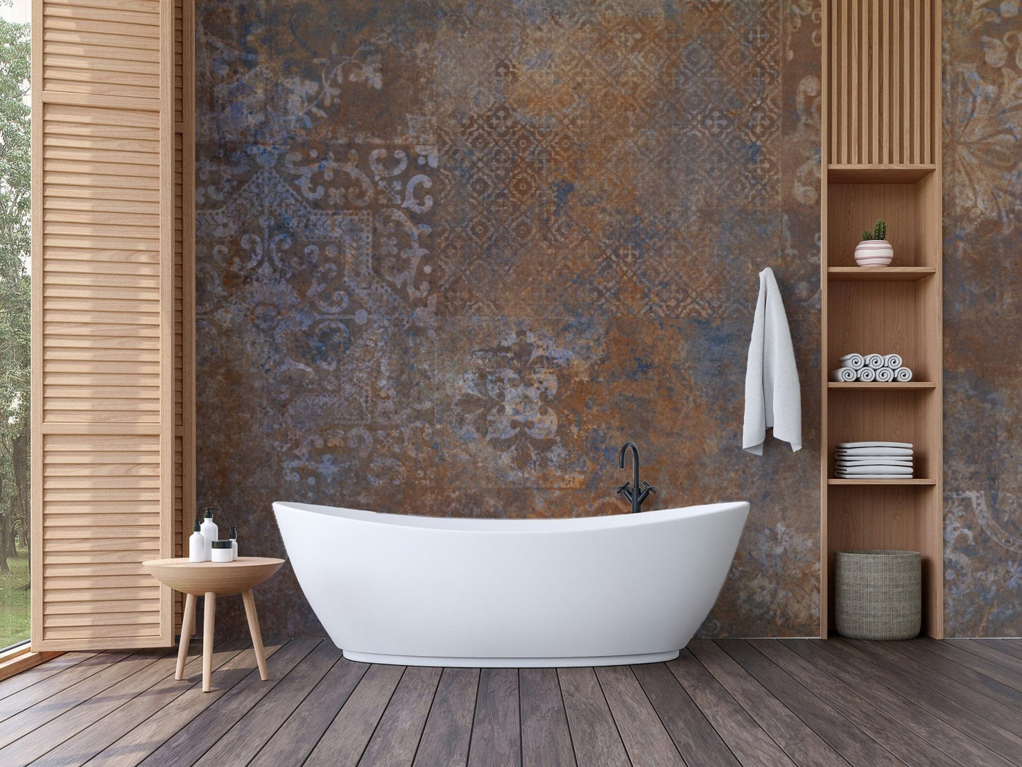 "Distressed vintage wallpaper in warm tones" D241

