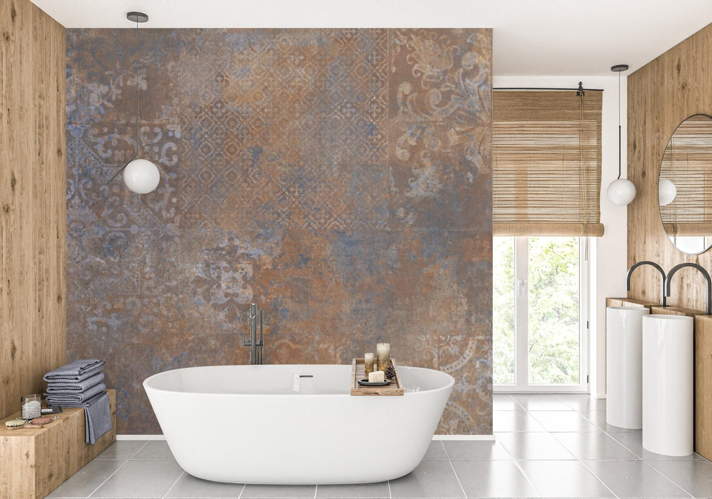 "Weathered rustic wallpaper for antique look" D241

