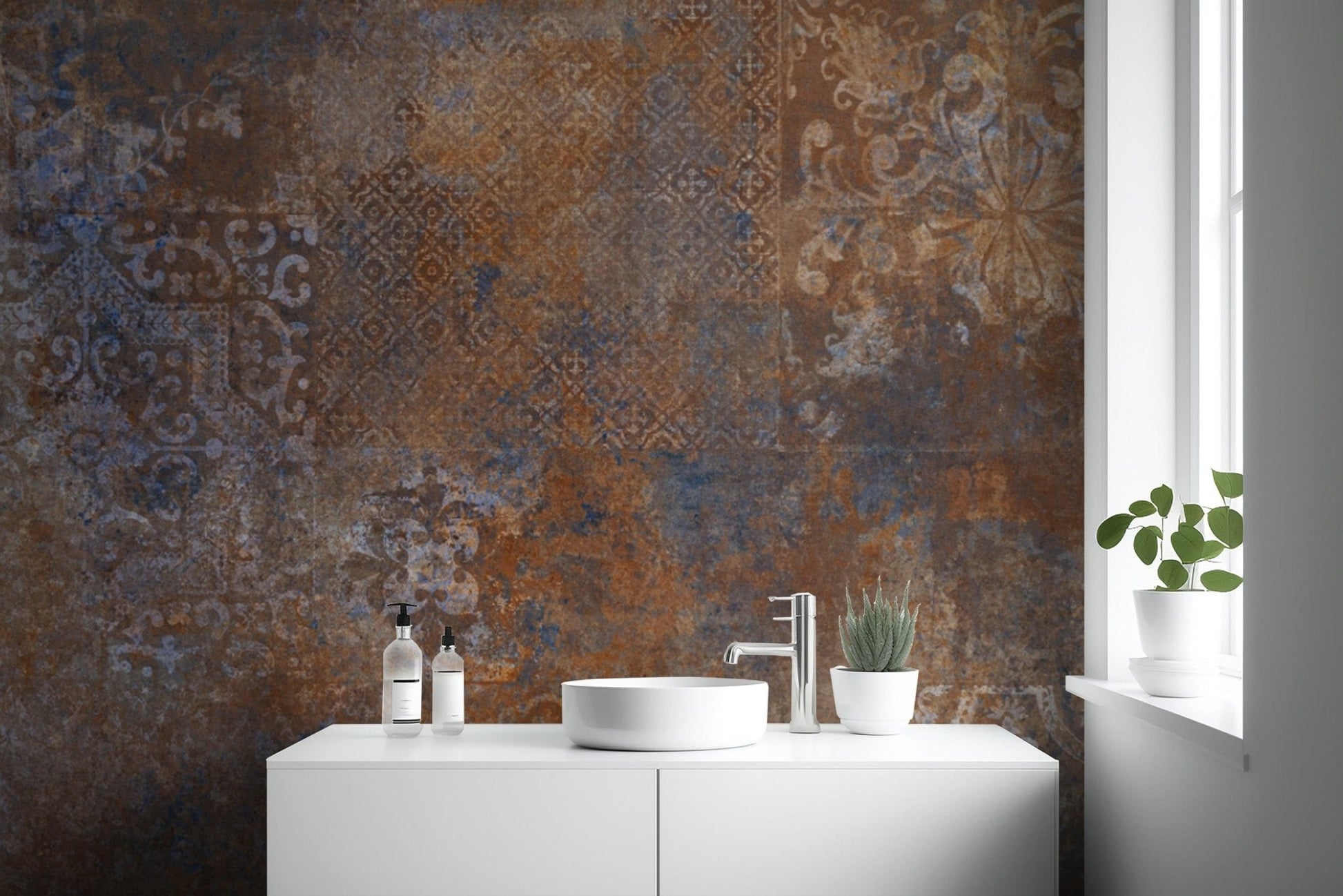"Weathered rustic wallpaper for antique look" D241
