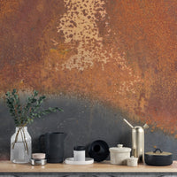 Rustic metal peelable wall mural design, A125