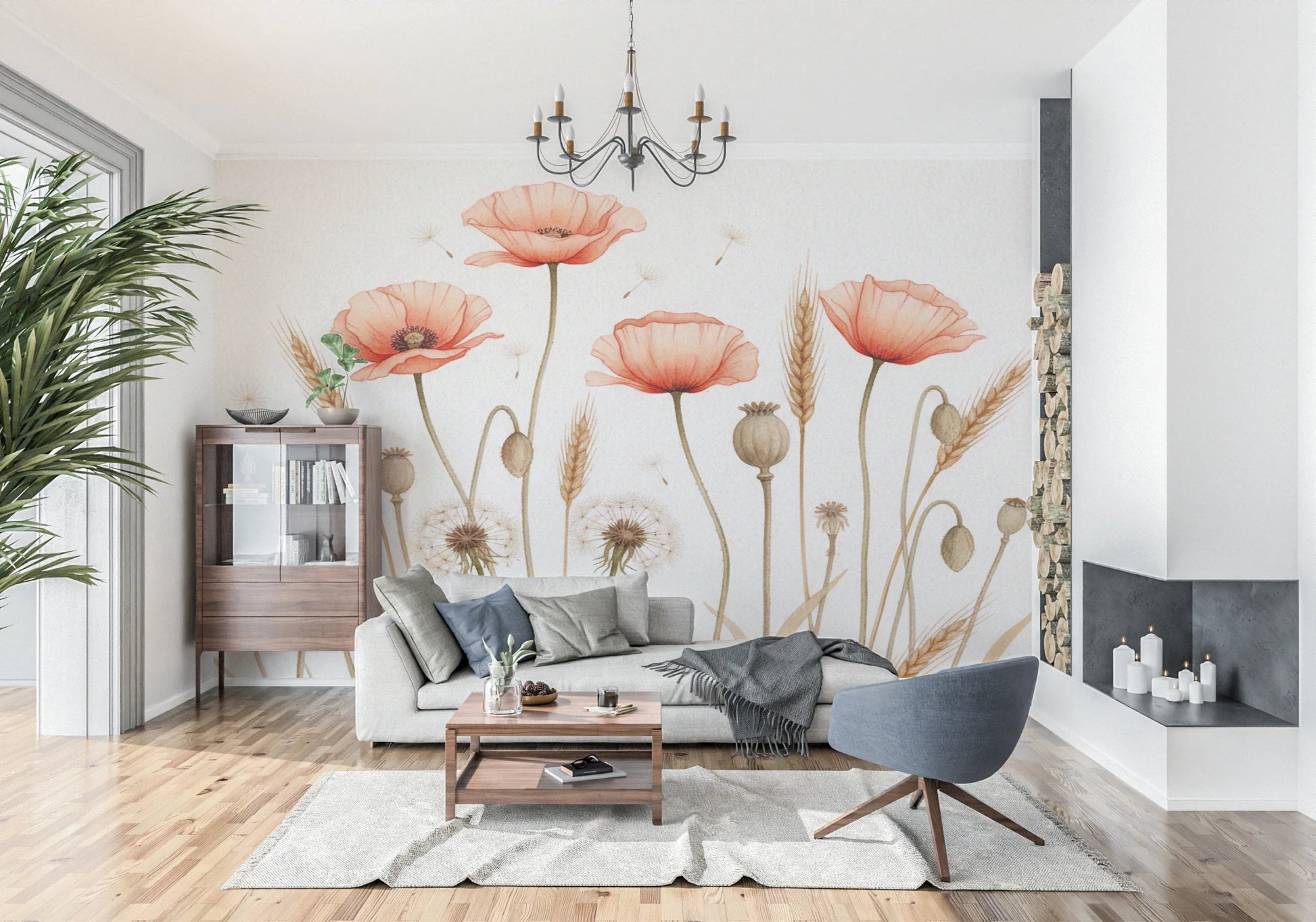 Rustic Floral Haven Wall Mural