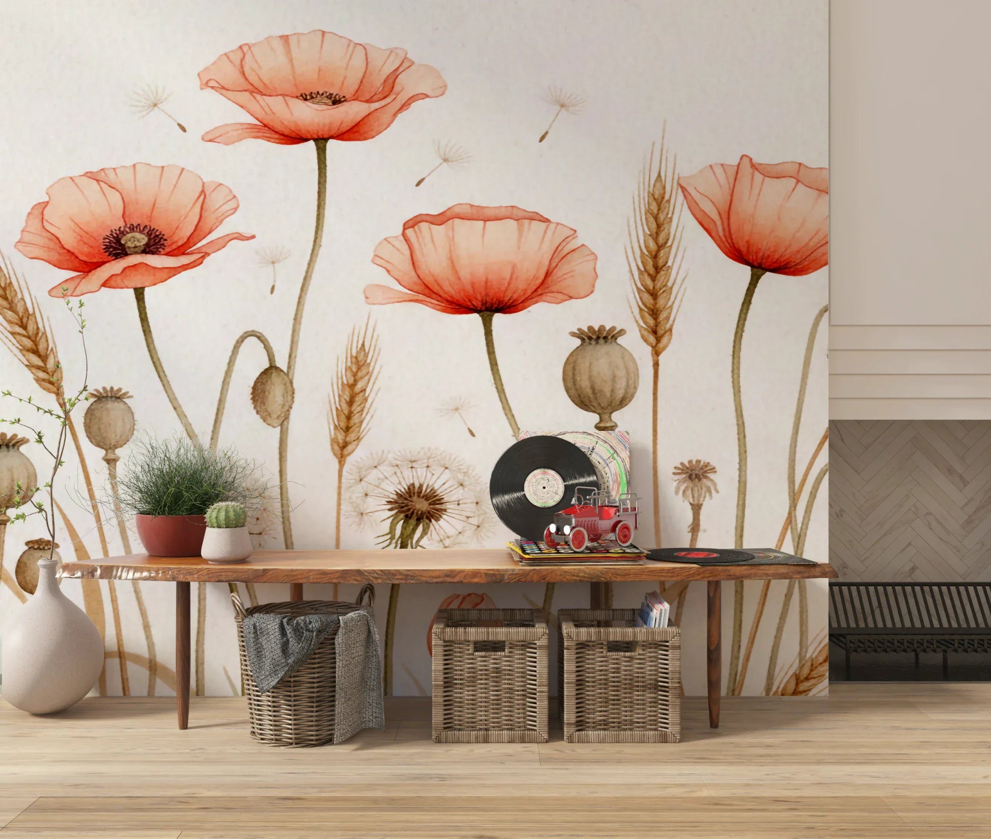 Rustic Floral Haven Wall Mural