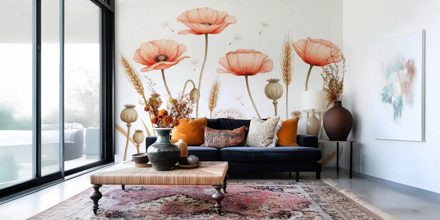 Rustic Floral Haven Wall Mural
