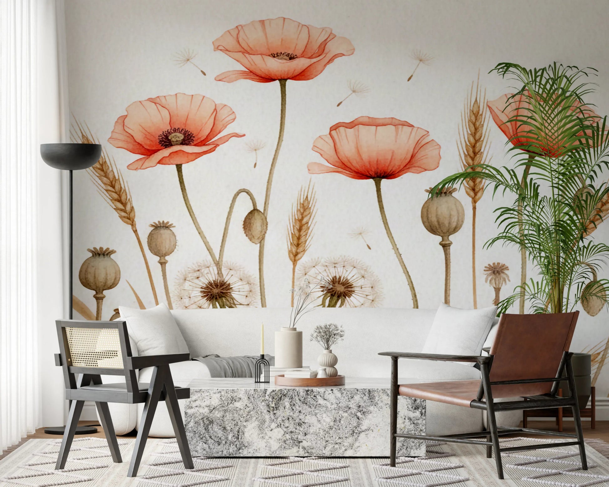 Rustic Floral Haven Wall Mural