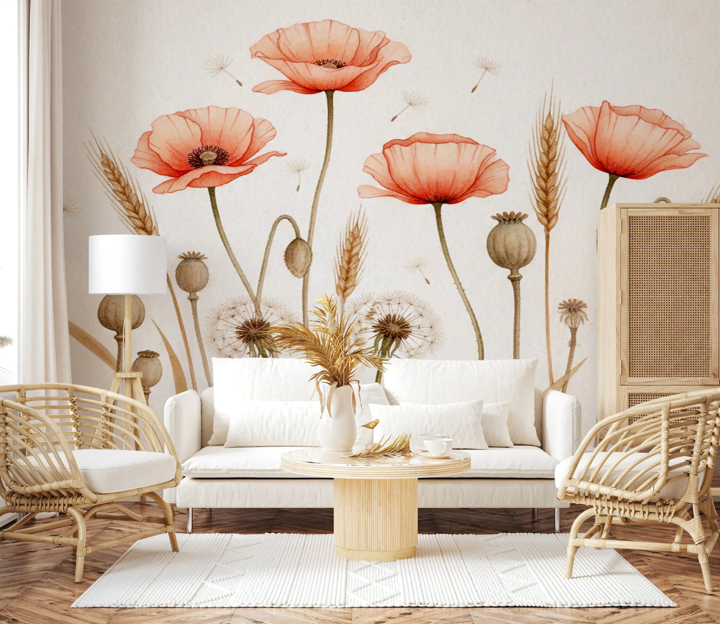 Rustic Floral Haven Wall Mural