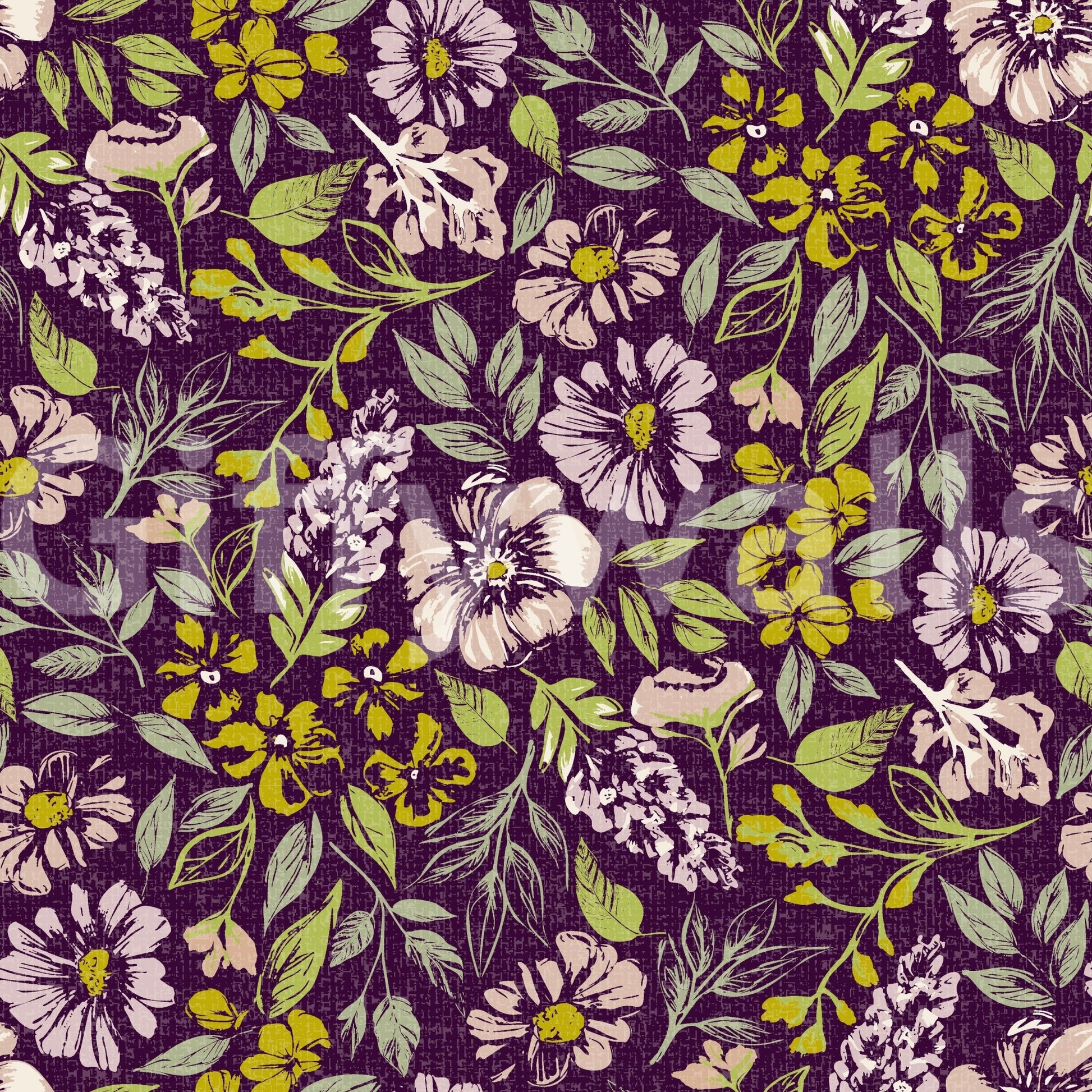 Rich botanical wallpaper mural
