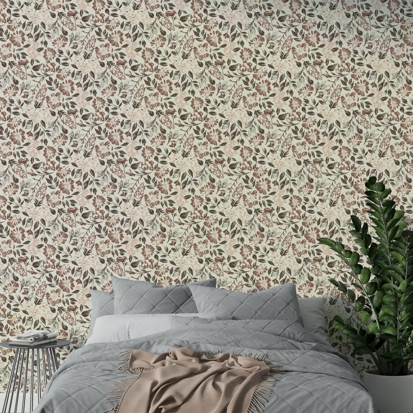 Rustic Floral Tapestry Wallpaper
