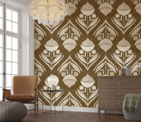 Tribal geometric bloom on the Rustic Floral Wallpaper.