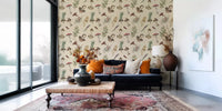 Rustic Fodder wallpaper in hallway with soft botanical linework