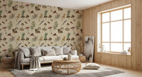 Forest wallpaper showing Rustic Fodder botanicals and seed forms